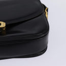 CELINE Horse Carriage Shoulder Bag Leather Black Gold Auth ep11350-14