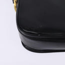 CELINE Horse Carriage Shoulder Bag Leather Black Gold Auth ep11350-15