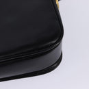 CELINE Horse Carriage Shoulder Bag Leather Black Gold Auth ep11350-16