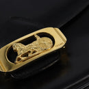 CELINE Horse Carriage Shoulder Bag Leather Black Gold Auth ep11350-17