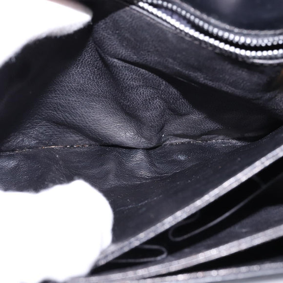 CELINE Horse Carriage Shoulder Bag Leather Black Gold Auth ep11350