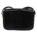 CELINE Horse Carriage Shoulder Bag Leather Black Gold Auth ep11350-2