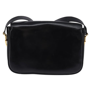 CELINE Horse Carriage Shoulder Bag Leather Black Gold Auth ep11350 - 0