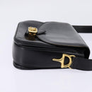 CELINE Horse Carriage Shoulder Bag Leather Black Gold Auth ep11350-4