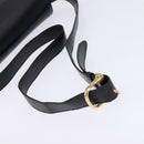 CELINE Horse Carriage Shoulder Bag Leather Black Gold Auth ep11350-7