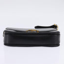CELINE Horse Carriage Shoulder Bag Leather Black Gold Auth ep11350-5