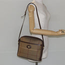 Burberrys Nova Check Shoulder Bag Canvas Beige Gold Auth ep11351-22