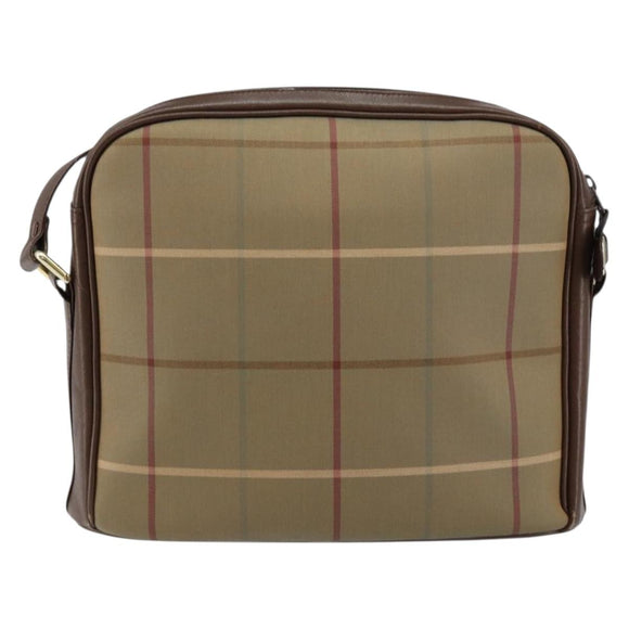 Burberrys Nova Check Shoulder Bag Canvas Beige Gold Auth ep11351