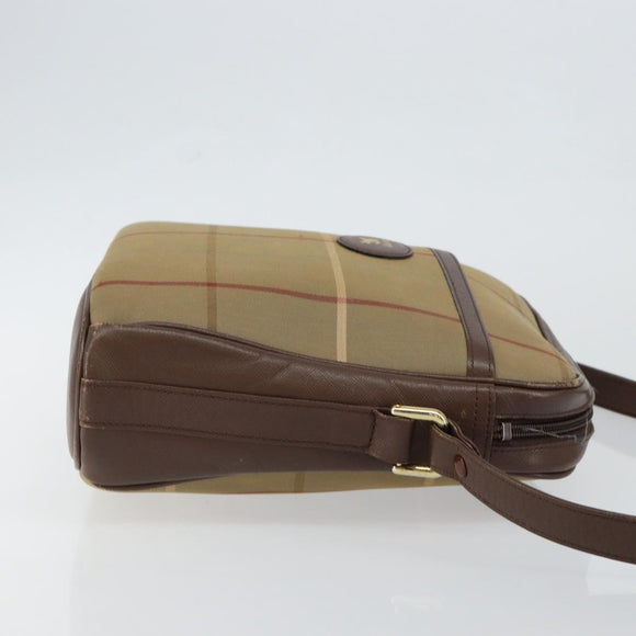 Burberrys Nova Check Shoulder Bag Canvas Beige Gold Auth ep11351