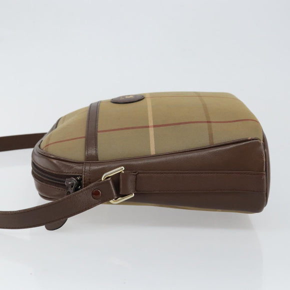 Burberrys Nova Check Shoulder Bag Canvas Beige Gold Auth ep11351