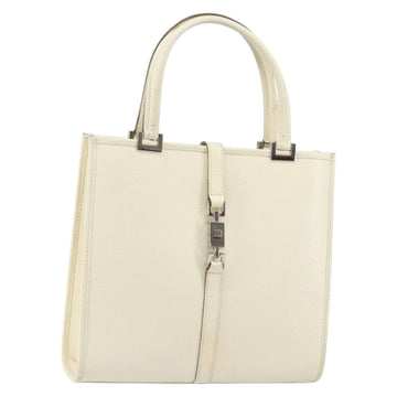 GUCCI Jackie Hand Bag Leather White Silver 002 1065 3444 Auth ep11352