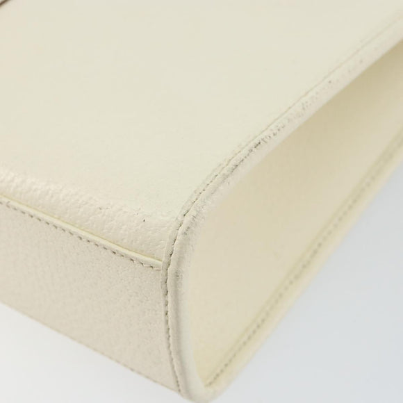 GUCCI Jackie Hand Bag Leather White Silver 002 1065 3444 Auth ep11352