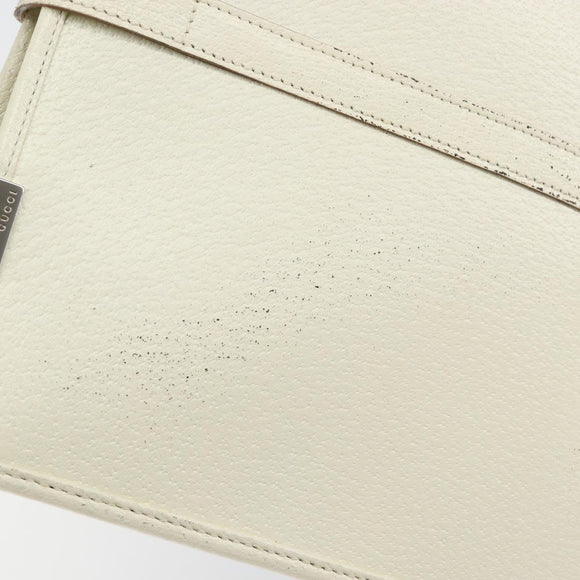 GUCCI Jackie Hand Bag Leather White Silver 002 1065 3444 Auth ep11352