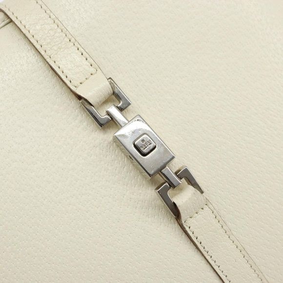 GUCCI Jackie Hand Bag Leather White Silver 002 1065 3444 Auth ep11352