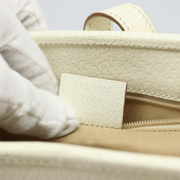 GUCCI Jackie Hand Bag Leather White Silver 002 1065 3444 Auth ep11352
