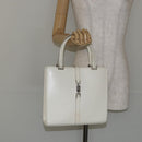 GUCCI Jackie Hand Bag Leather White Silver 002 1065 3444 Auth ep11352-23