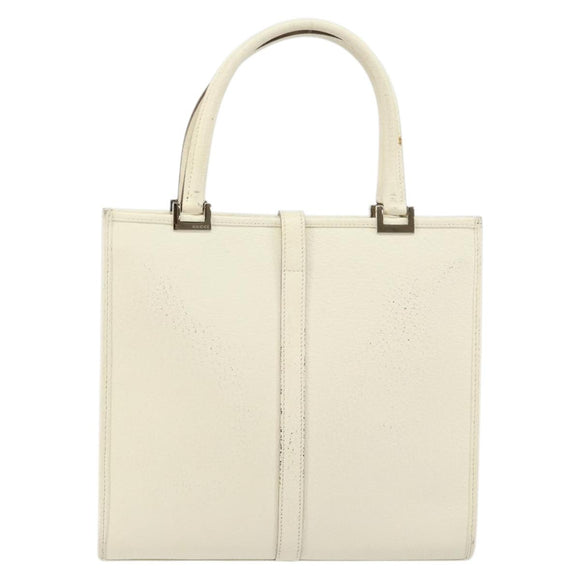 GUCCI Jackie Hand Bag Leather White Silver 002 1065 3444 Auth ep11352