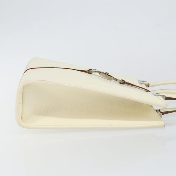 GUCCI Jackie Hand Bag Leather White Silver 002 1065 3444 Auth ep11352