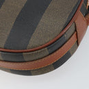 FENDI Pecan Canvas Shoulder Bag PVC Black Brown gold Auth ep11355-15