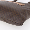 CELINE Macadam Canvas Tote Bag PVC Leather Brown Gold Auth ep11356-9