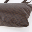 CELINE Macadam Canvas Tote Bag PVC Leather Brown Gold Auth ep11356-15