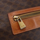 CELINE Macadam Canvas Tote Bag PVC Leather Brown Gold Auth ep11356-17