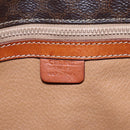 CELINE Macadam Canvas Tote Bag PVC Leather Brown Gold Auth ep11356-18