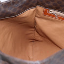 CELINE Macadam Canvas Tote Bag PVC Leather Brown Gold Auth ep11356-20