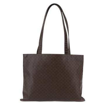 CELINE Macadam Canvas Tote Bag PVC Leather Brown Gold Auth ep11356 - 0