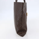CELINE Macadam Canvas Tote Bag PVC Leather Brown Gold Auth ep11356-3