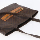 CELINE Macadam Canvas Tote Bag PVC Leather Brown Gold Auth ep11356-6