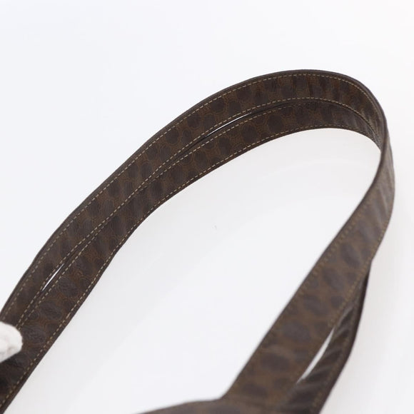 CELINE Macadam Canvas Tote Bag PVC Leather Brown Gold Auth ep11356