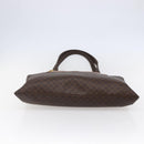 CELINE Macadam Canvas Tote Bag PVC Leather Brown Gold Auth ep11356-5