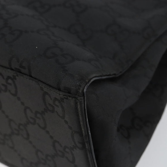 GUCCI Bamboo GG Canvas Hand Bag Black Silver 002 1010 3754 Auth ep11357