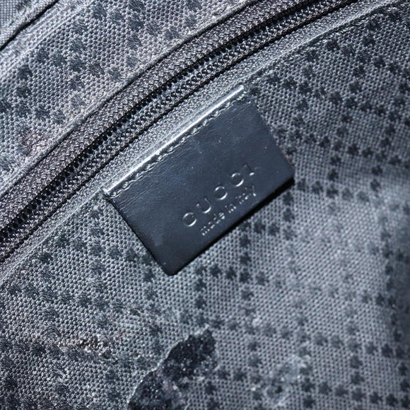 GUCCI Bamboo GG Canvas Hand Bag Black Silver 002 1010 3754 Auth ep11357