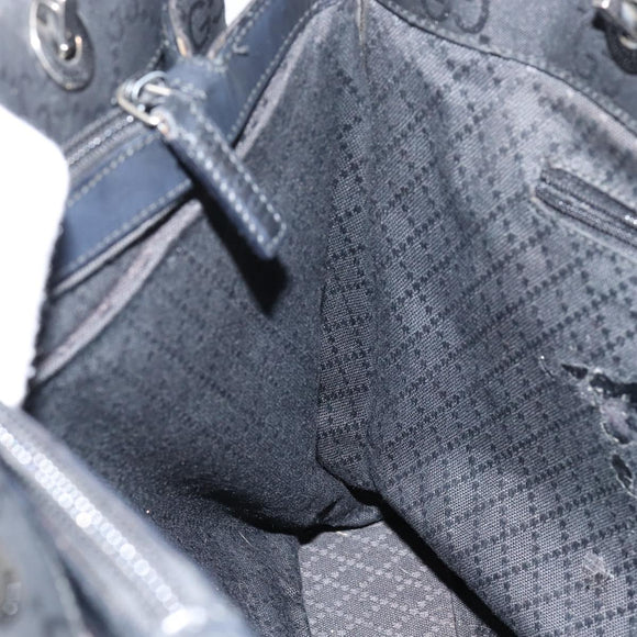 GUCCI Bamboo GG Canvas Hand Bag Black Silver 002 1010 3754 Auth ep11357