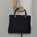 GUCCI Bamboo GG Canvas Hand Bag Black Silver 002 1010 3754 Auth ep11357-24