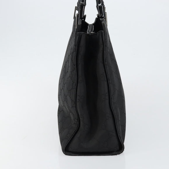 GUCCI Bamboo GG Canvas Hand Bag Black Silver 002 1010 3754 Auth ep11357