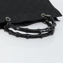GUCCI Bamboo GG Canvas Hand Bag Black Silver 002 1010 3754 Auth ep11357-7