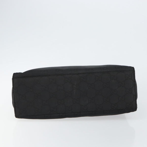 GUCCI Bamboo GG Canvas Hand Bag Black Silver 002 1010 3754 Auth ep11357