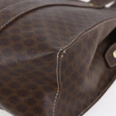 CELINE Macadam Canvas Tote Bag PVC Leather Brown Gold Auth ep11358-9