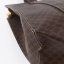 CELINE Macadam Canvas Tote Bag PVC Leather Brown Gold Auth ep11358-14