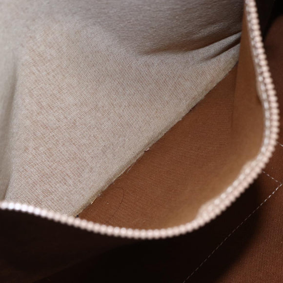 CELINE Macadam Canvas Tote Bag PVC Leather Brown Gold Auth ep11358