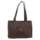 CELINE Macadam Canvas Tote Bag PVC Leather Brown Gold Auth ep11358-1