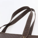 CELINE Macadam Canvas Tote Bag PVC Leather Brown Gold Auth ep11358-8