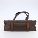CELINE Macadam Canvas Tote Bag PVC Leather Brown Gold Auth ep11358-5