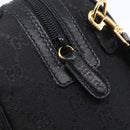 GUCCI GG Canvas Boston Bag 2way Black Gold Auth ep11361-19
