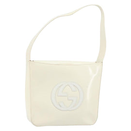 GUCCI Soho Shoulder Bag Enamel White Auth ep11364