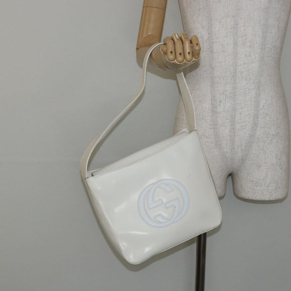 GUCCI Soho Shoulder Bag Enamel White Auth ep11364