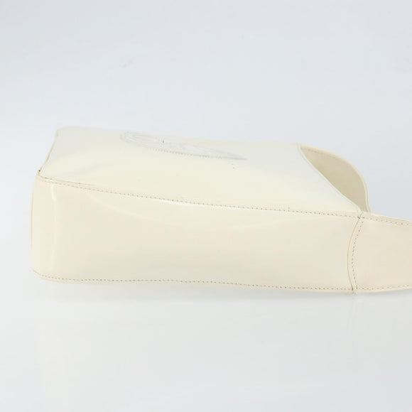 GUCCI Soho Shoulder Bag Enamel White Auth ep11364